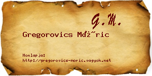 Gregorovics Móric névjegykártya